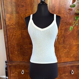NWT American Eagle Outfitters Cream Ribbed Camisole